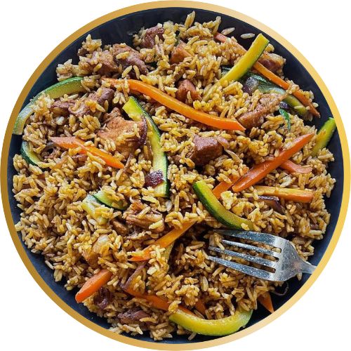 Stir Fried Pork & Rice.