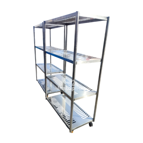 Four-Tier Stainless Steel Slotted Rack