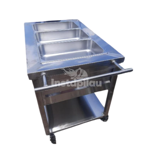 Three Pan Stainless Steel Bain Marie