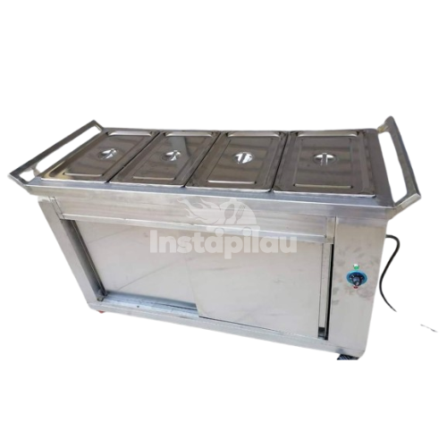 Four Basin Stainless Steel Bain Marie Cabinet