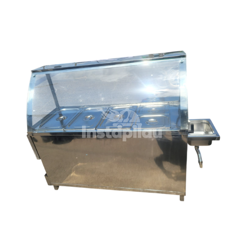 Glass Display Bain Marie with Hand Wash Sink