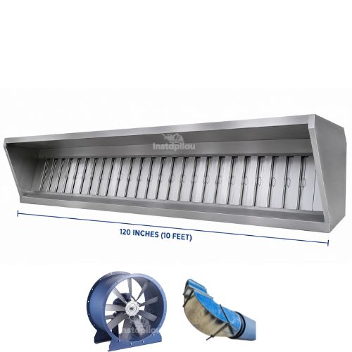 10FT Kitchen Hood System (Hood, Exhaust Fan, Ducting & Installation)