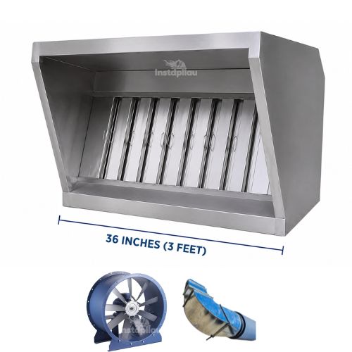 3FT Kitchen Hood System (Hood, Exhaust Fan, Ducting & Installation)